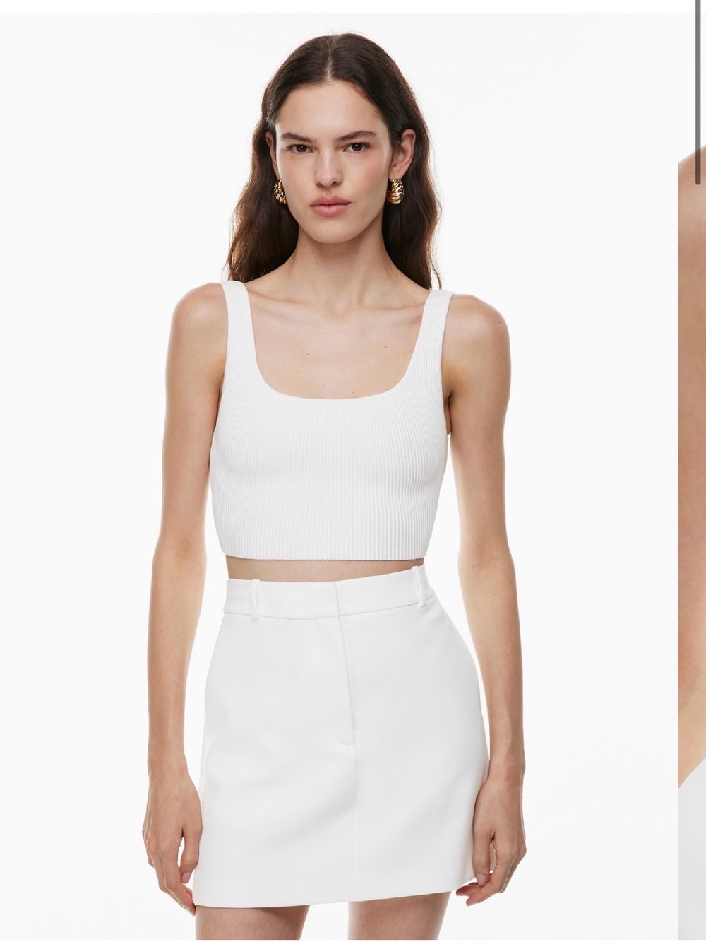 Babaton Sculpt Knit Squareneck Cropped Tank